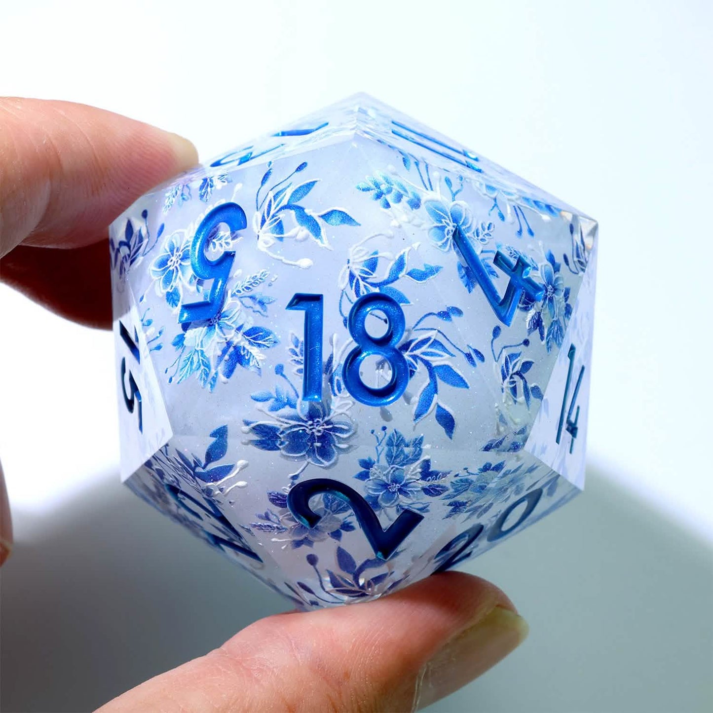 Snowflower | 50mm D20 | Oversized Art Core Dice | Single Dice