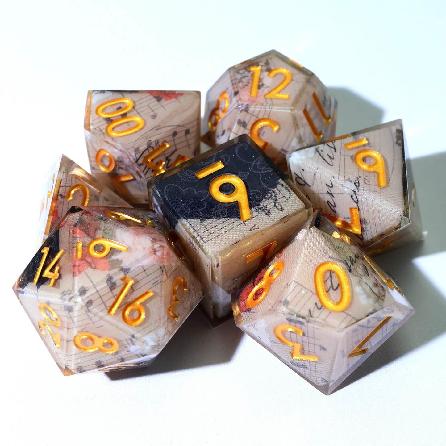 Sonnet of Thorns | Sharp Edge Dice | Resin | 7 Piece Set