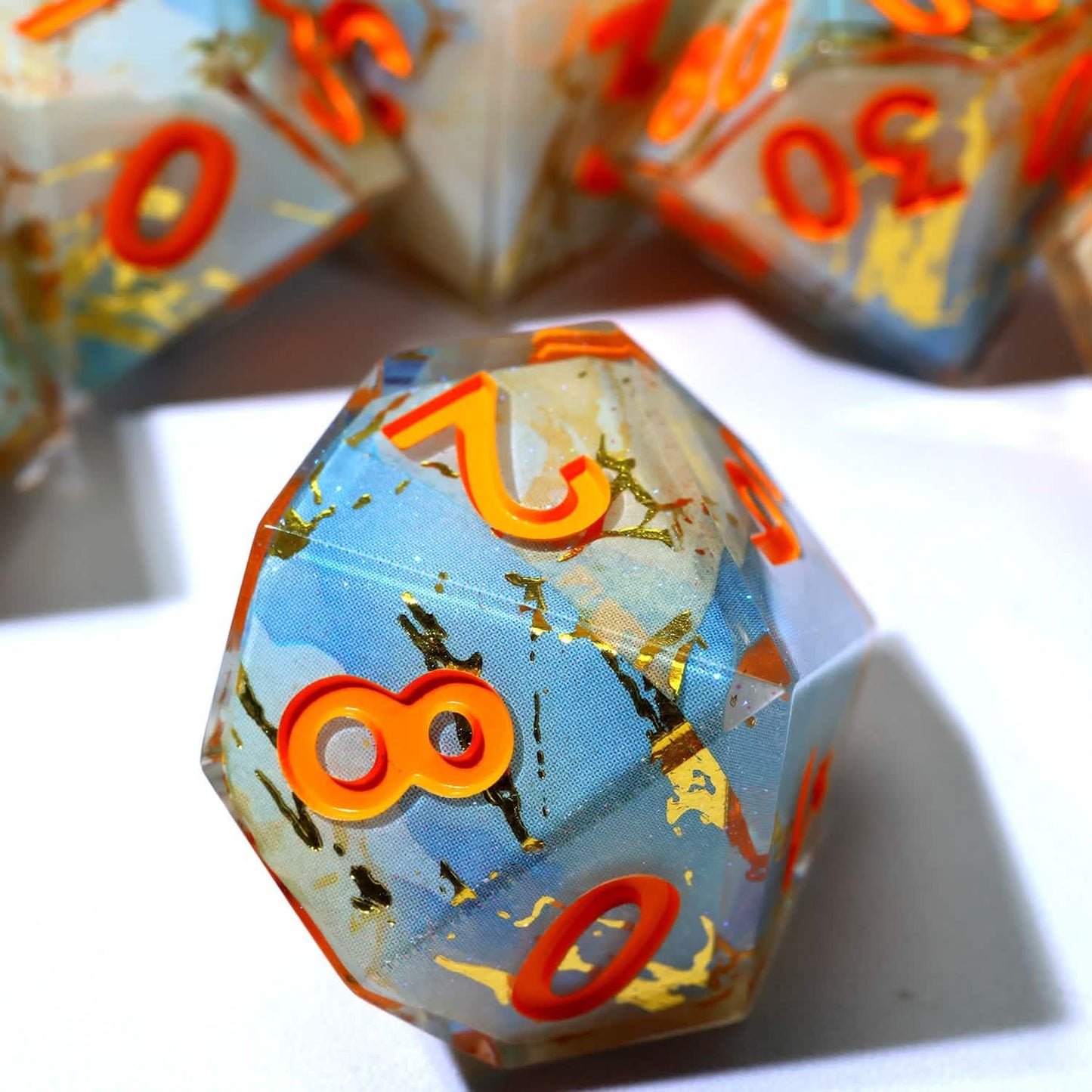 Divine Thunder | Sharp Edge Dice | Resin | 7 Piece Set