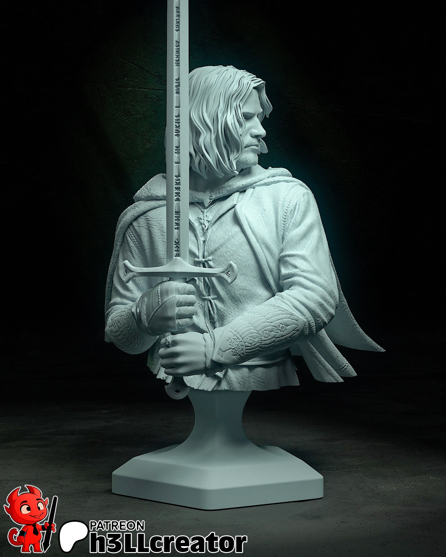 Aragorn | 3D Printed Resin Model | Unpainted or Hand-Painted