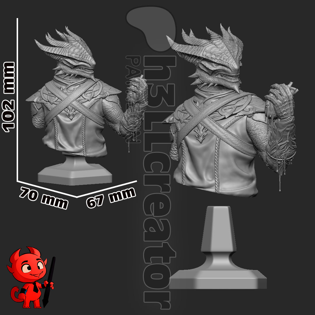 Dark Urge Bust | Baldur's Gate 3 (fan art) | Resin 3d Printed | High Detail and Quality