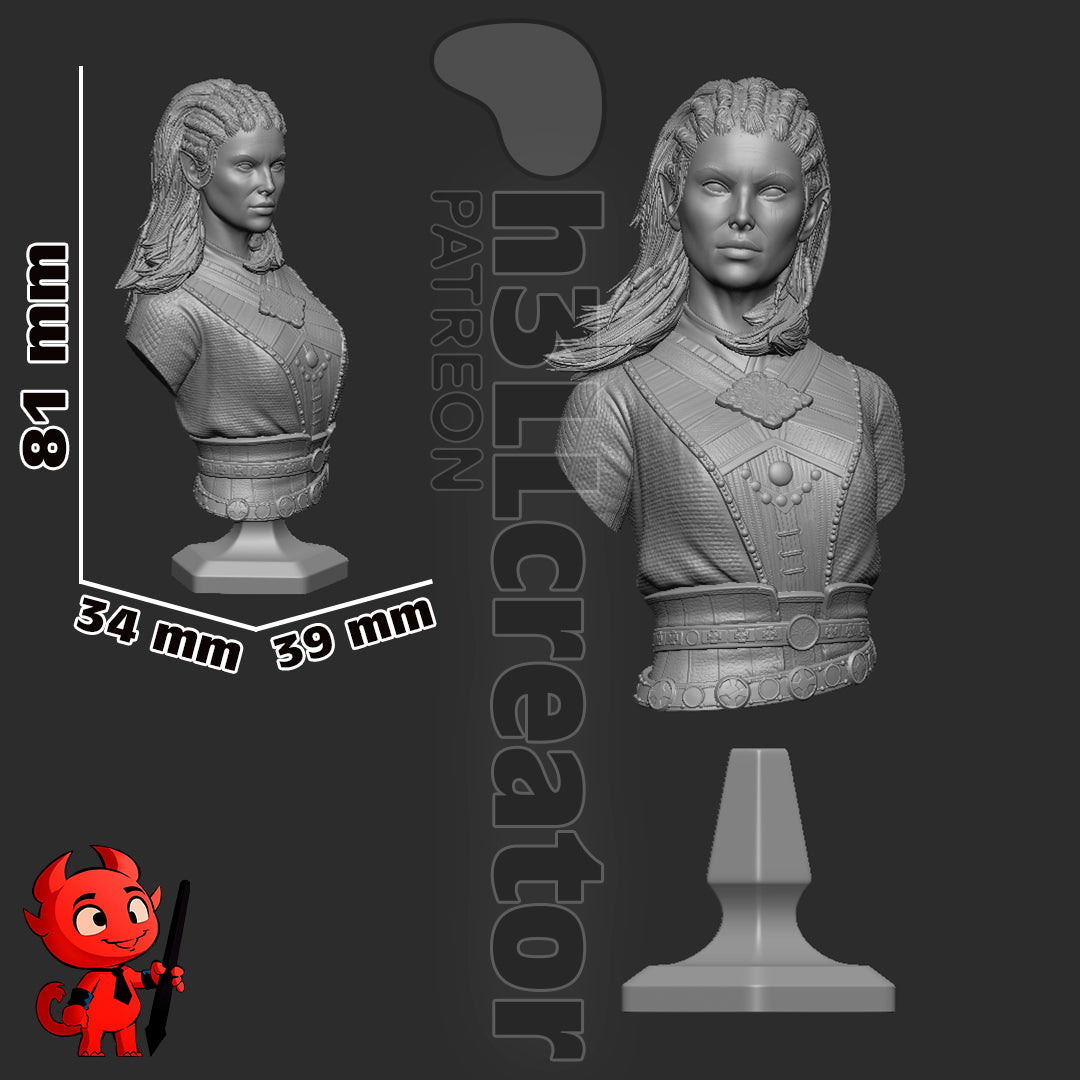 Jeheira Bust | Baldur's Gate 3 (fan art) | Resin 3d Printed | High Detail and Quality