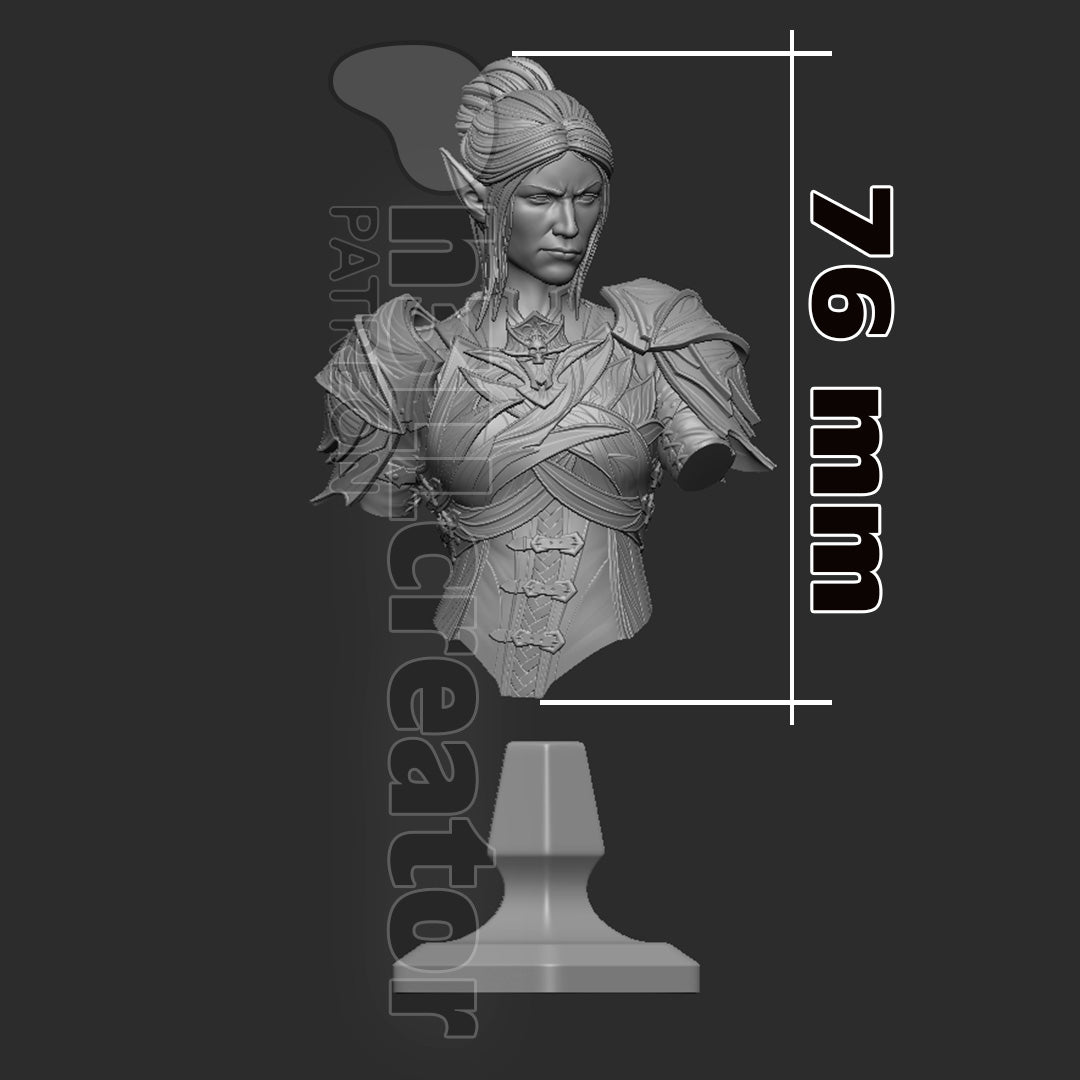Minthara Bust | Baldur's Gate 3 (fan art) | Resin 3d Printed | High Detail and Quality