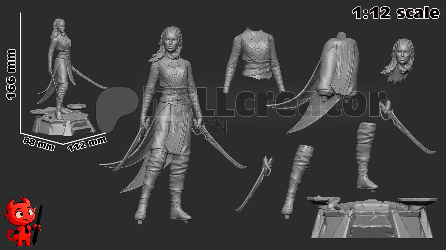 Jaheira | 3D Printed Resin Model | Unpainted or Hand-Painted