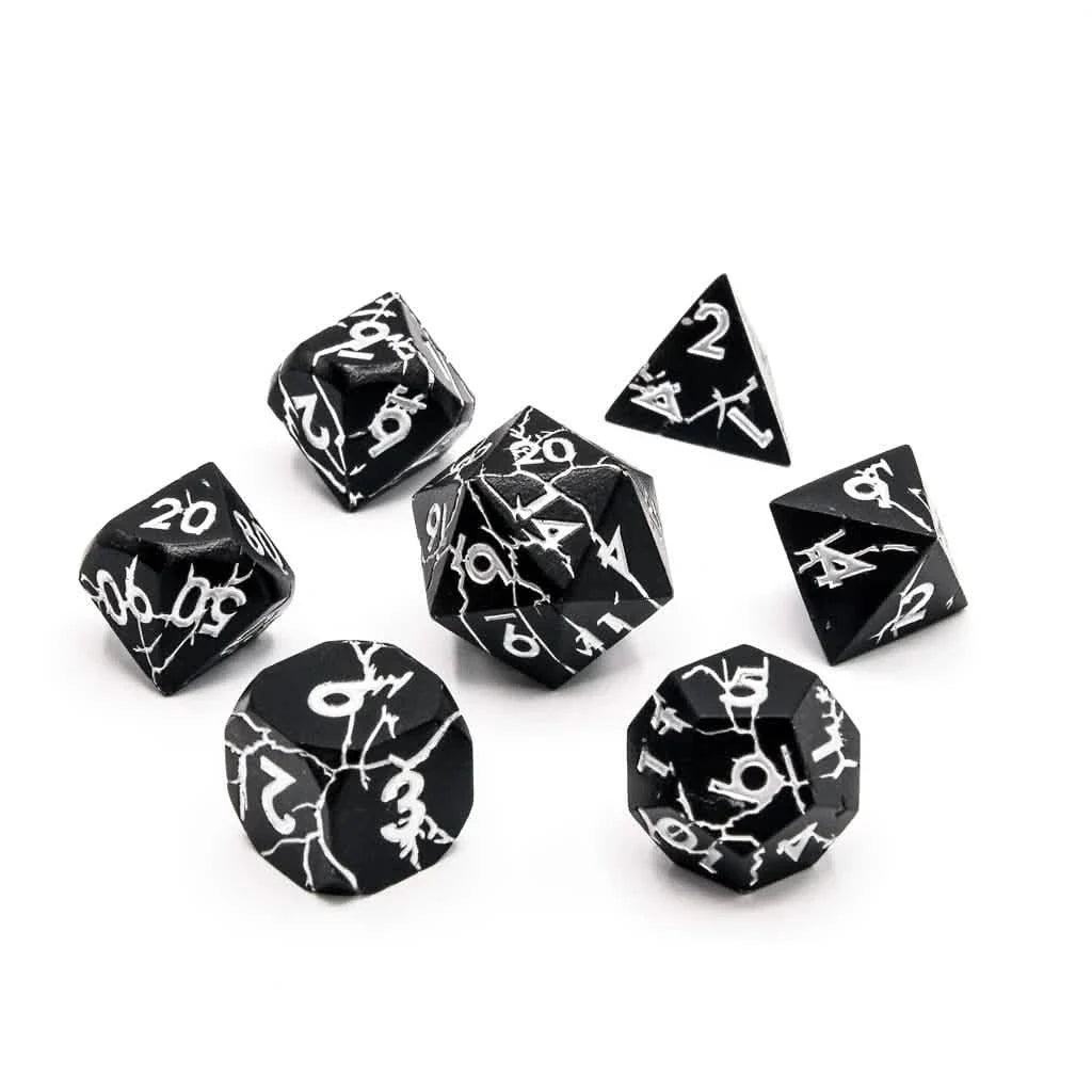 Obsidian Keeper | Solid Metal Dice | 7 Piece Set