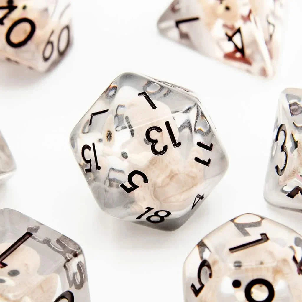 Cute Dogs | Soft Edge Dice | Resin | 7 Piece Set