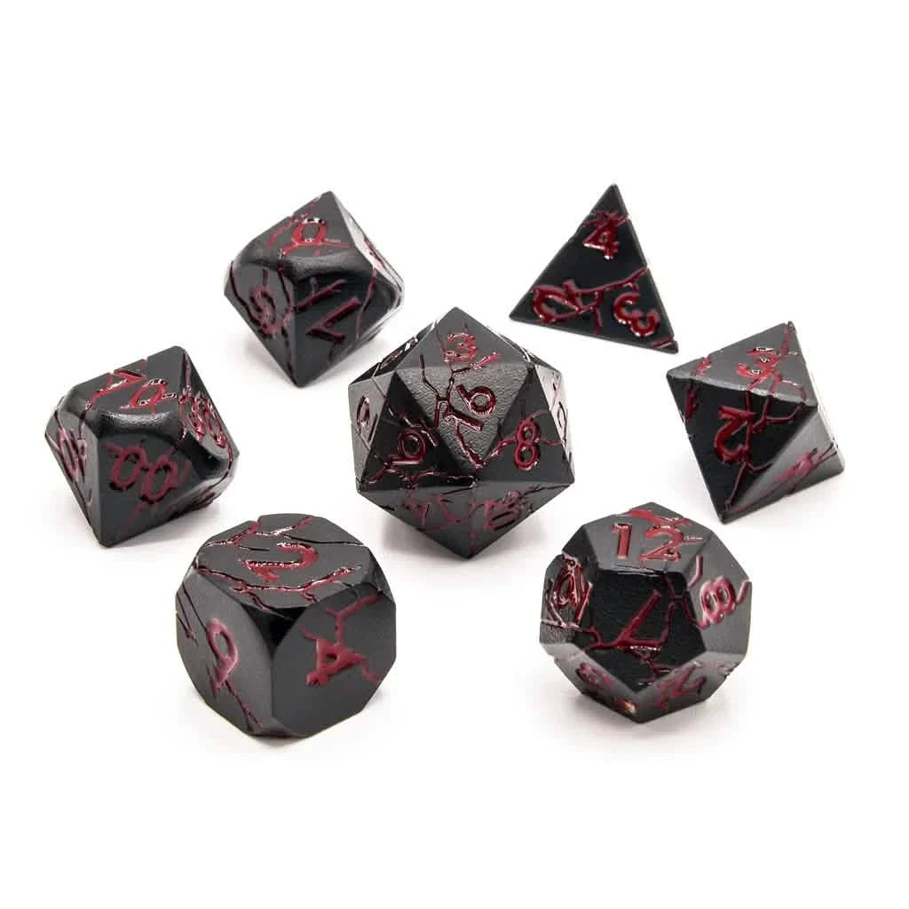 Bloodstone | Solid Metal Dice | 7 Piece Set