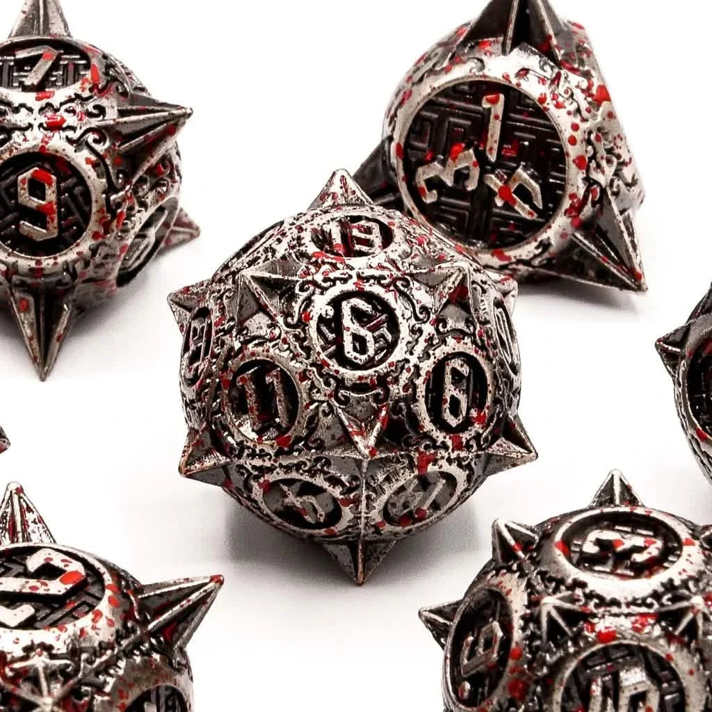Bloody Mace | Solid Metal Dice | 7 Piece Set