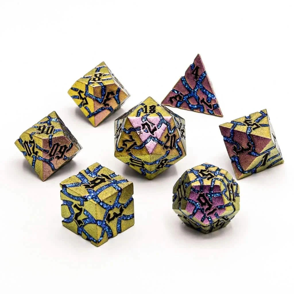 Mystic Steel | Solid Metal Dice | 7 Piece Set