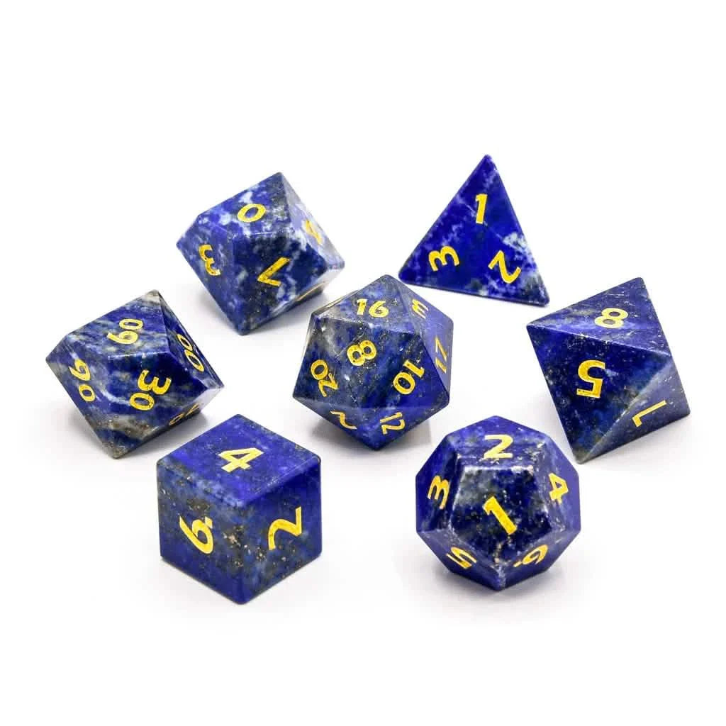 Lapis Lazuli | Gemstone Dice | 7 Piece Set
