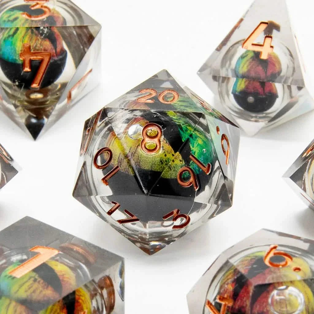 Eye of Stealth | Liquid Core Dice | Resin | 7 Piece Set