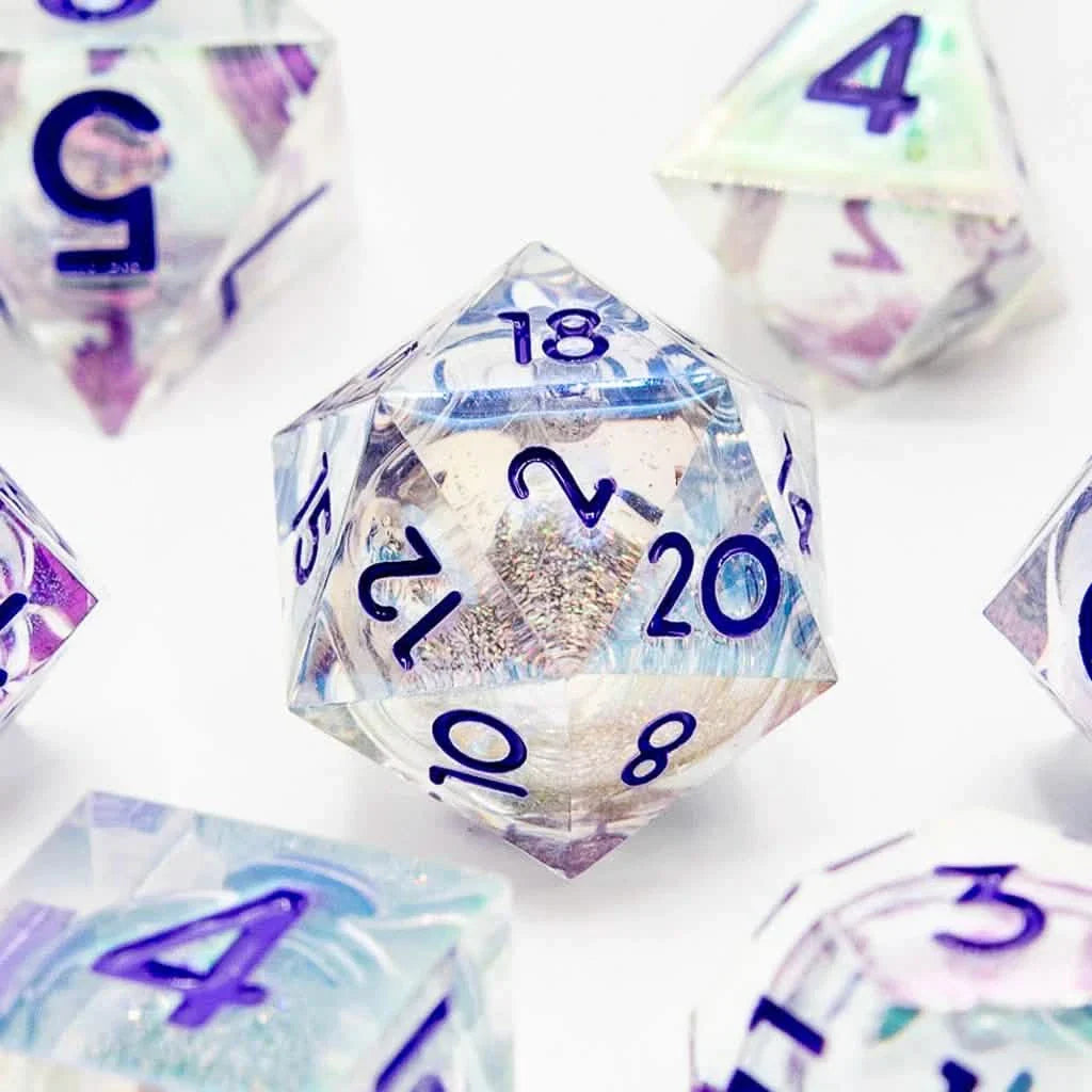 Aura of Mystics | Liquid Core Dice | Resin | 7 Piece Set