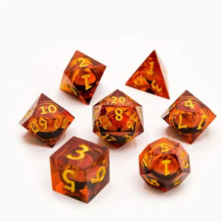 Eye of Power | Liquid Core Dice | Resin | 7 Piece Set