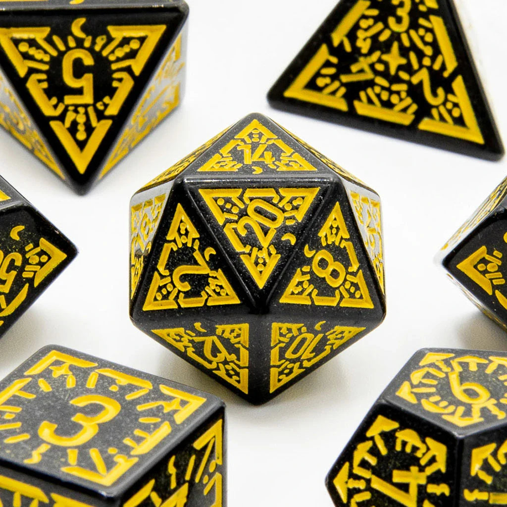 Solar Ray - Acrylic DND Dice Set - 7 Piece Polyhedral