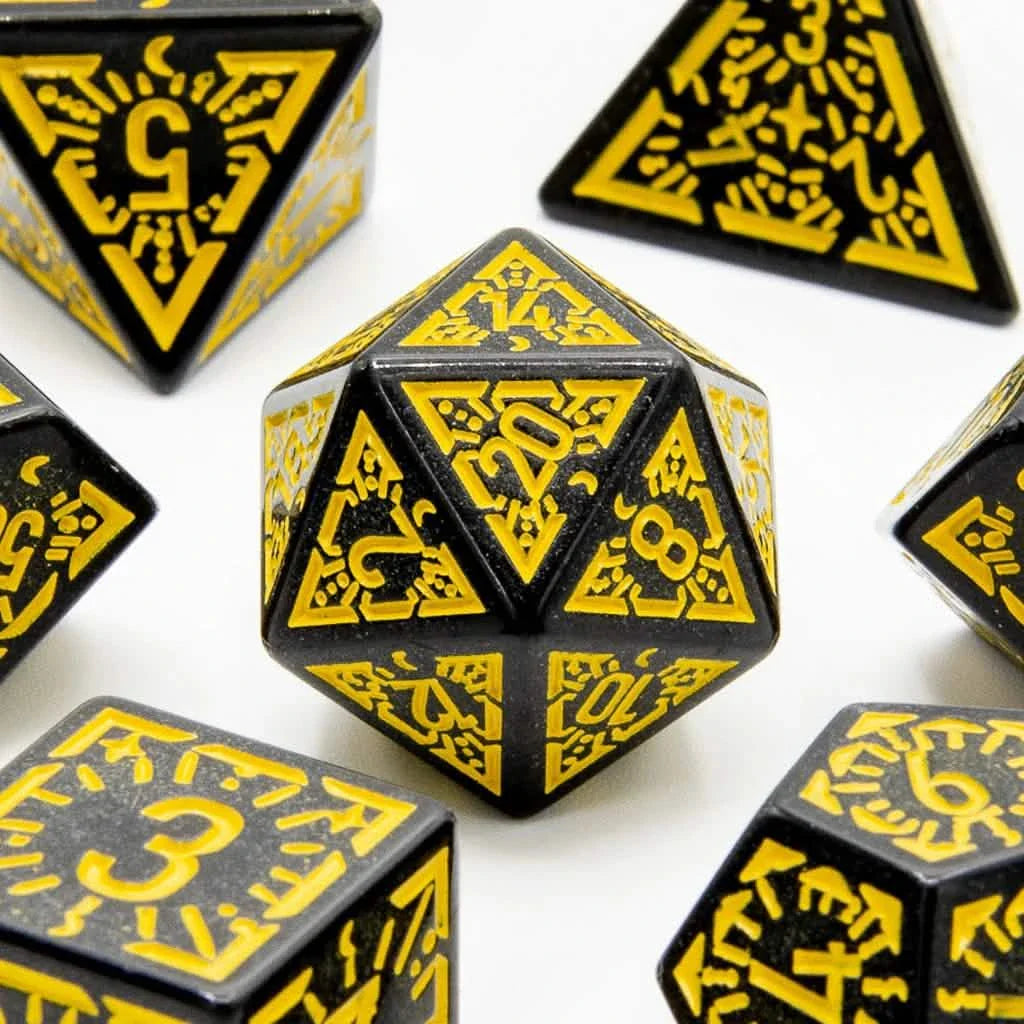 Solar Ray | Soft Edge Dice | Acrylic | 7 Piece Set