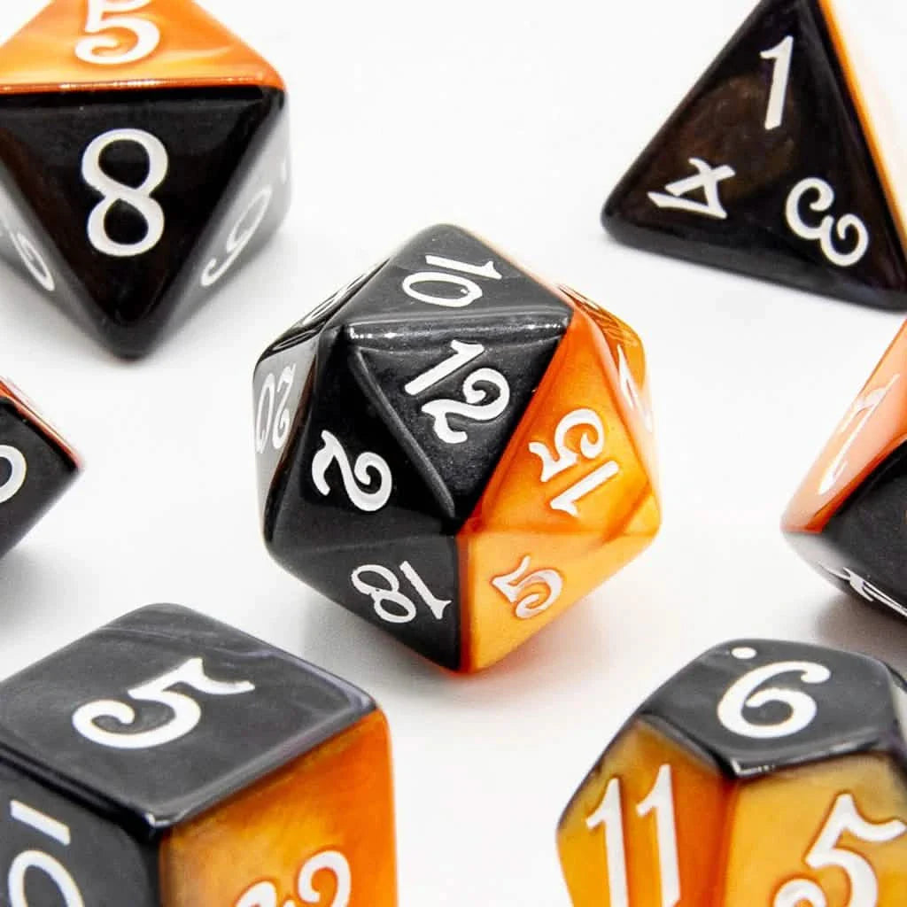 Shadowflare | Soft Edge Dice | Acrylic | 7 Piece Set