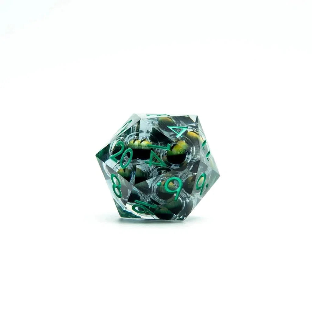 Eyes of Envy | 33mm D20 | Oversized Liquid Core Dice | Single Dice