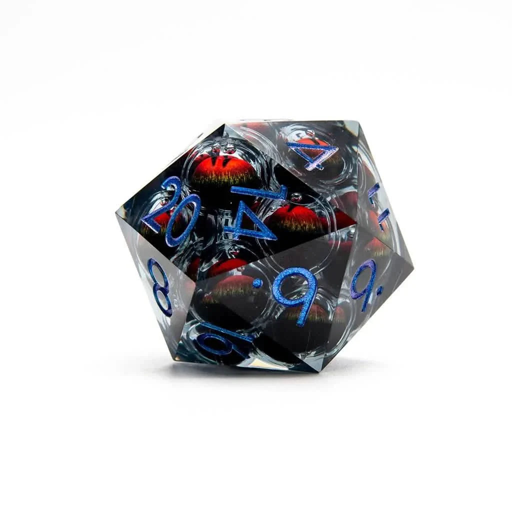 Eyes of Wrath | 50mm D20 | Oversized Liquid Core Dice | Single Dice
