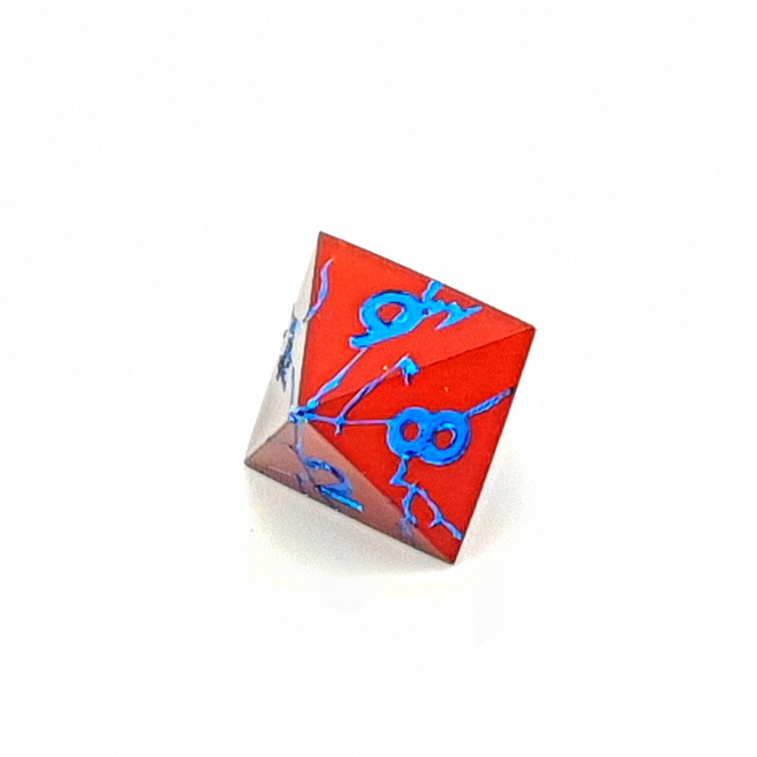 Frostfire Scar | Solid Metal Dice | 7 Piece Set