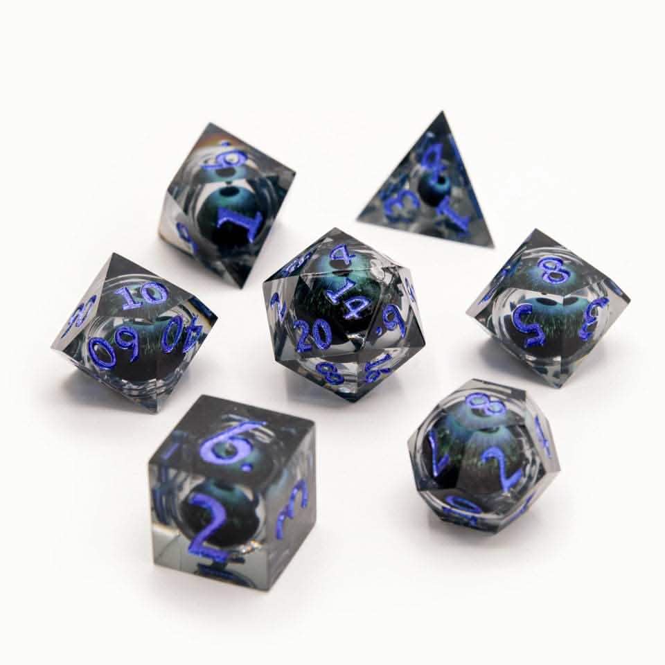 Eye of Evil | Liquid Core Dice | Resin | 7 Piece Set