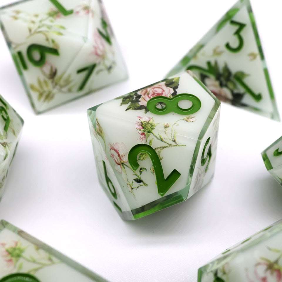 Floral Notes | Art Core Dice| 7 Piece Set
