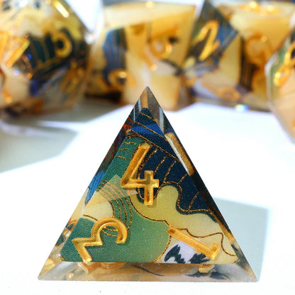 Whispering Glade | Sharp Edge Dice | Resin | 7 Piece Set