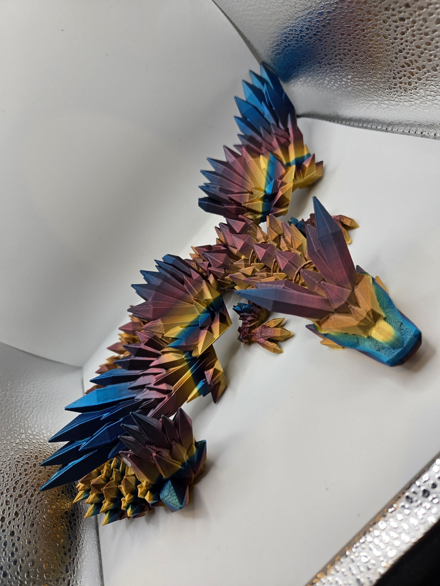 Articulated Crystal Dragon With Wings