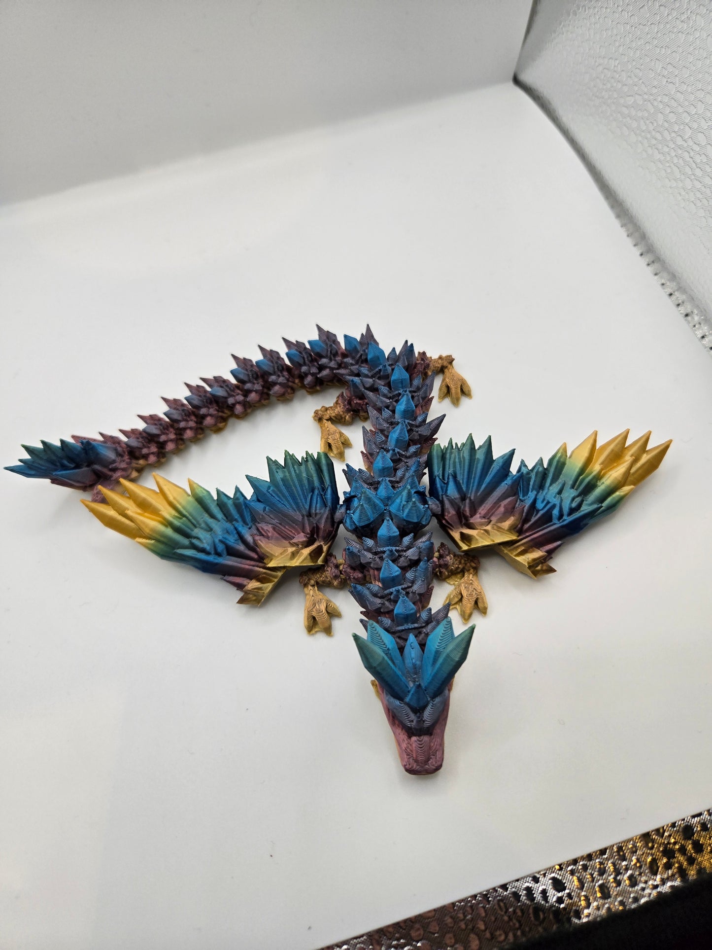 Articulated Crystal Dragon With Wings