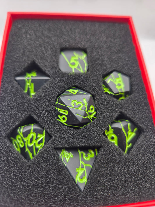 Metal 7 Piece Polyhedral Dice Shadowroot | 7 Piece Set