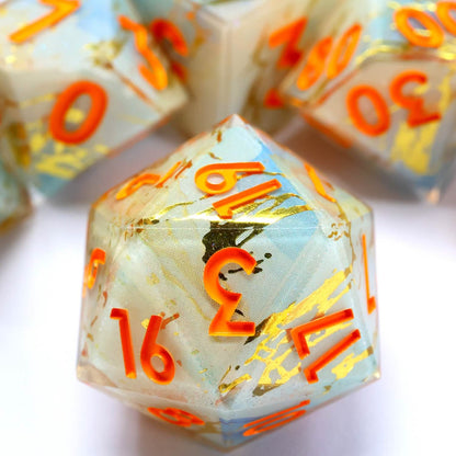Divine Thunder | Sharp Edge Dice | Resin | 7 Piece Set