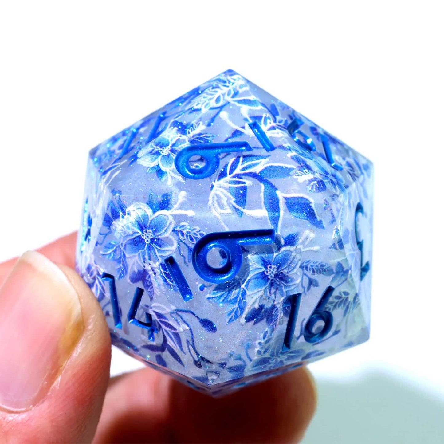 Snowflower | 33mm D20 | Oversized Art Core Dice | Single Dice