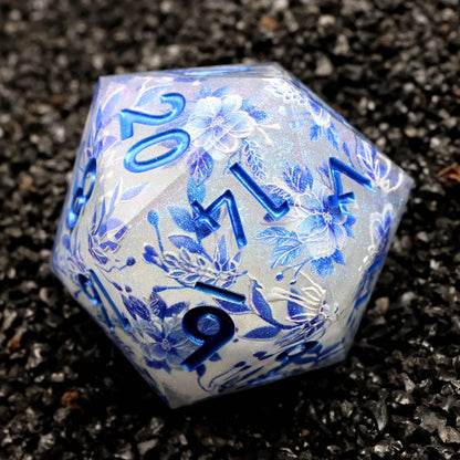Snowflower | 33mm D20 | Oversized Art Core Dice | Single Dice