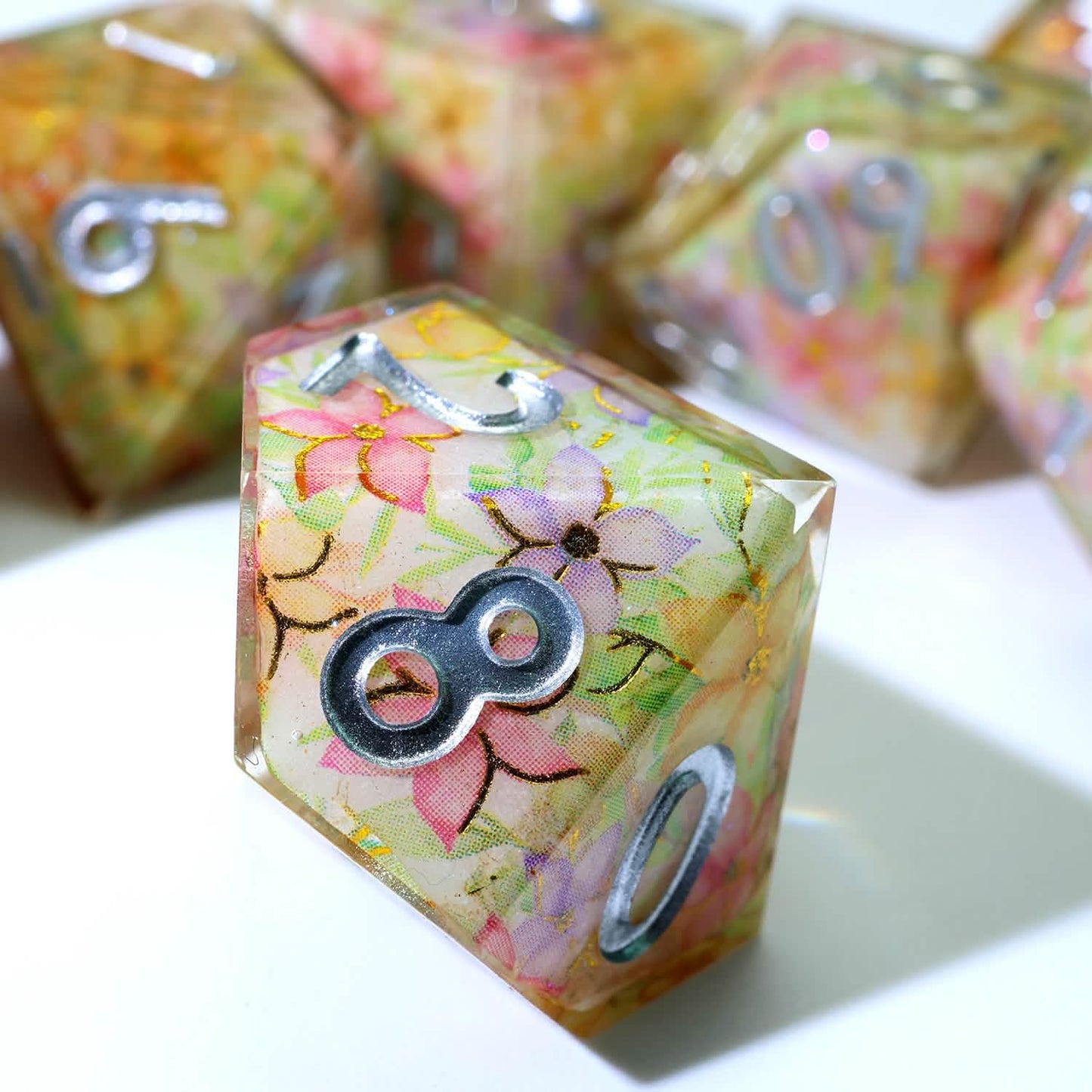 Feywild Bloom | Sharp Edge Dice | Resin | 7 Piece Set