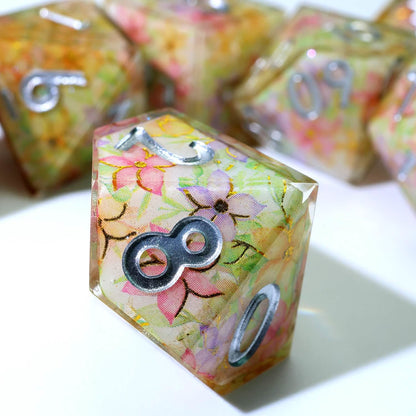 Feywild Bloom | Sharp Edge Dice | Resin | 7 Piece Set