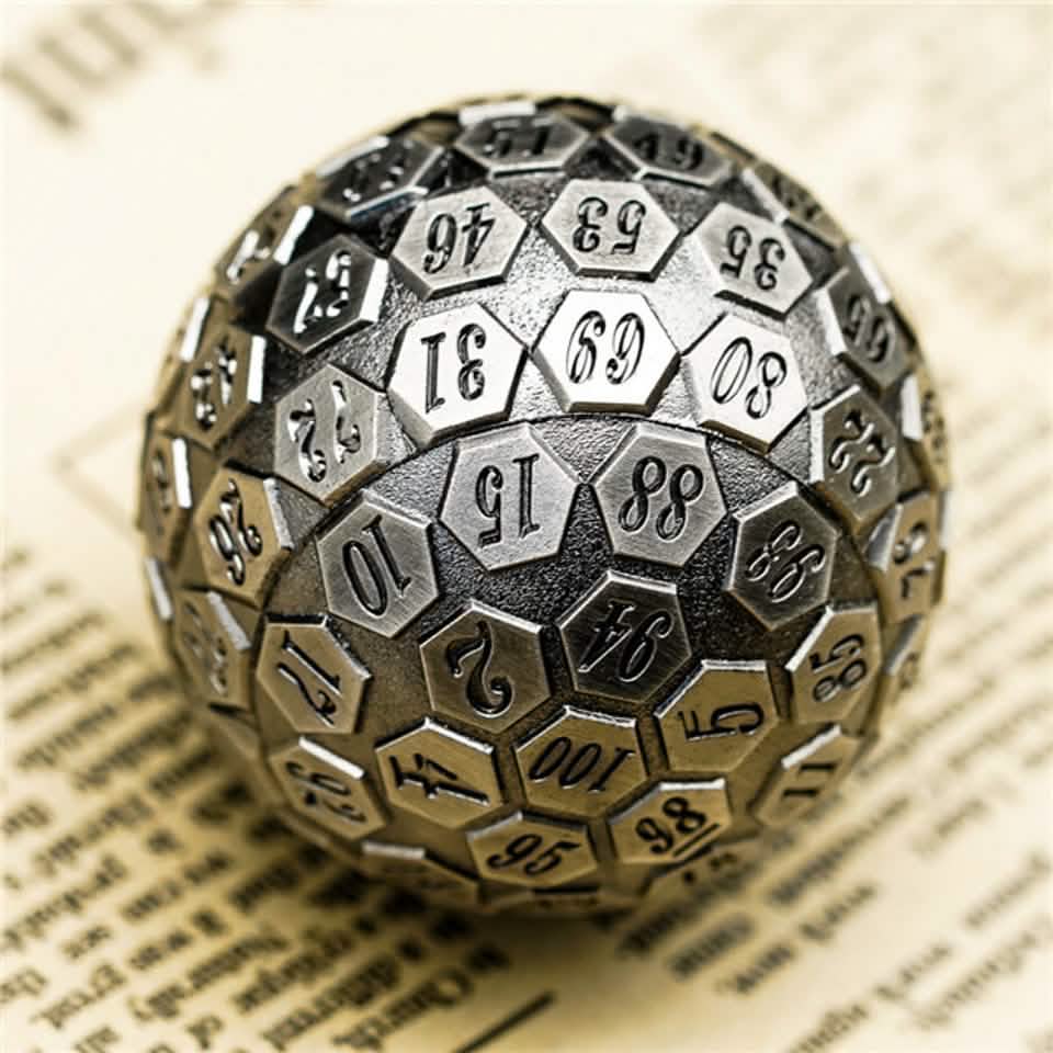 Silver Oracle | Solid Metal Dice | 45MM D100