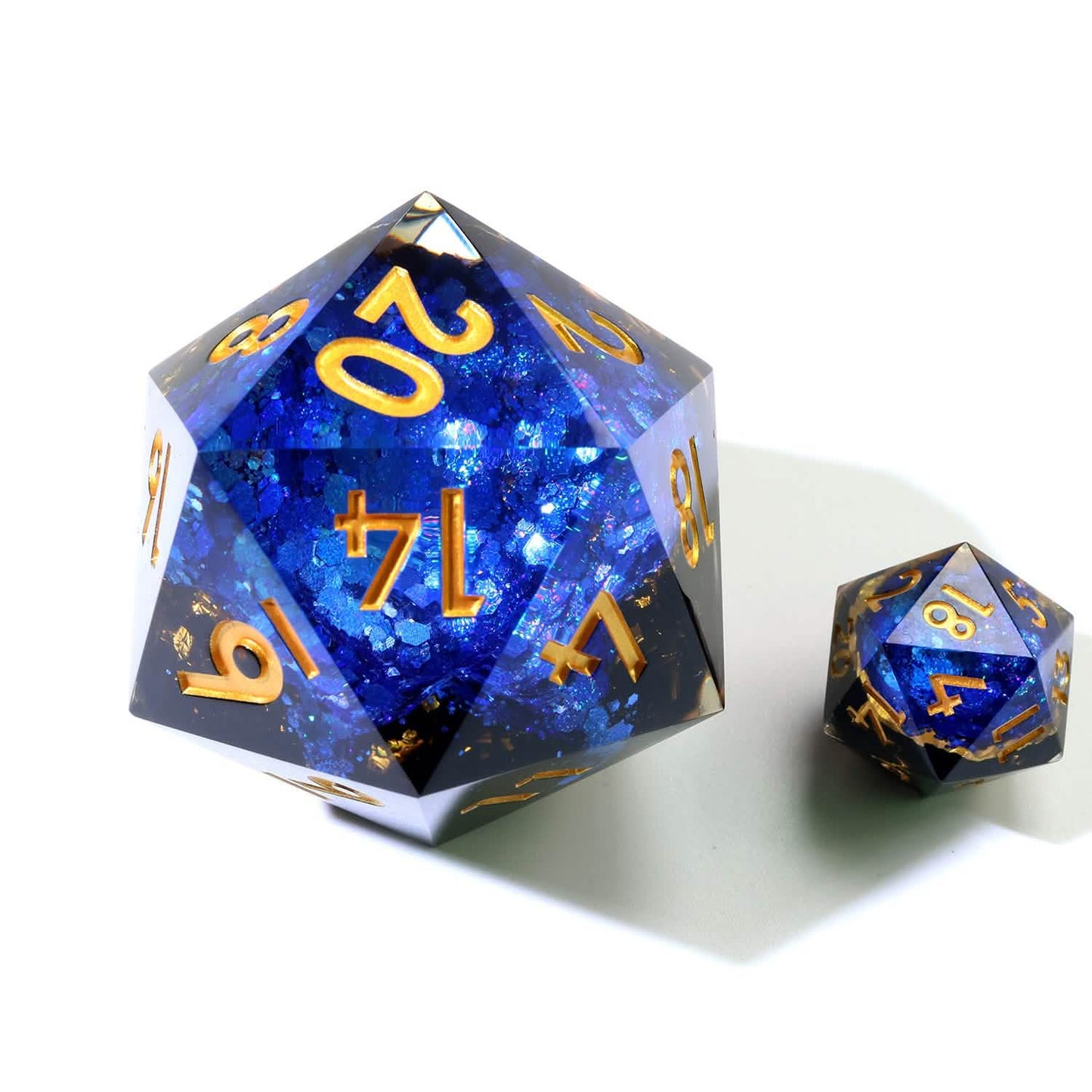 Azure Depths | 50mm D20 | Oversized Geode Dice | Single Dice