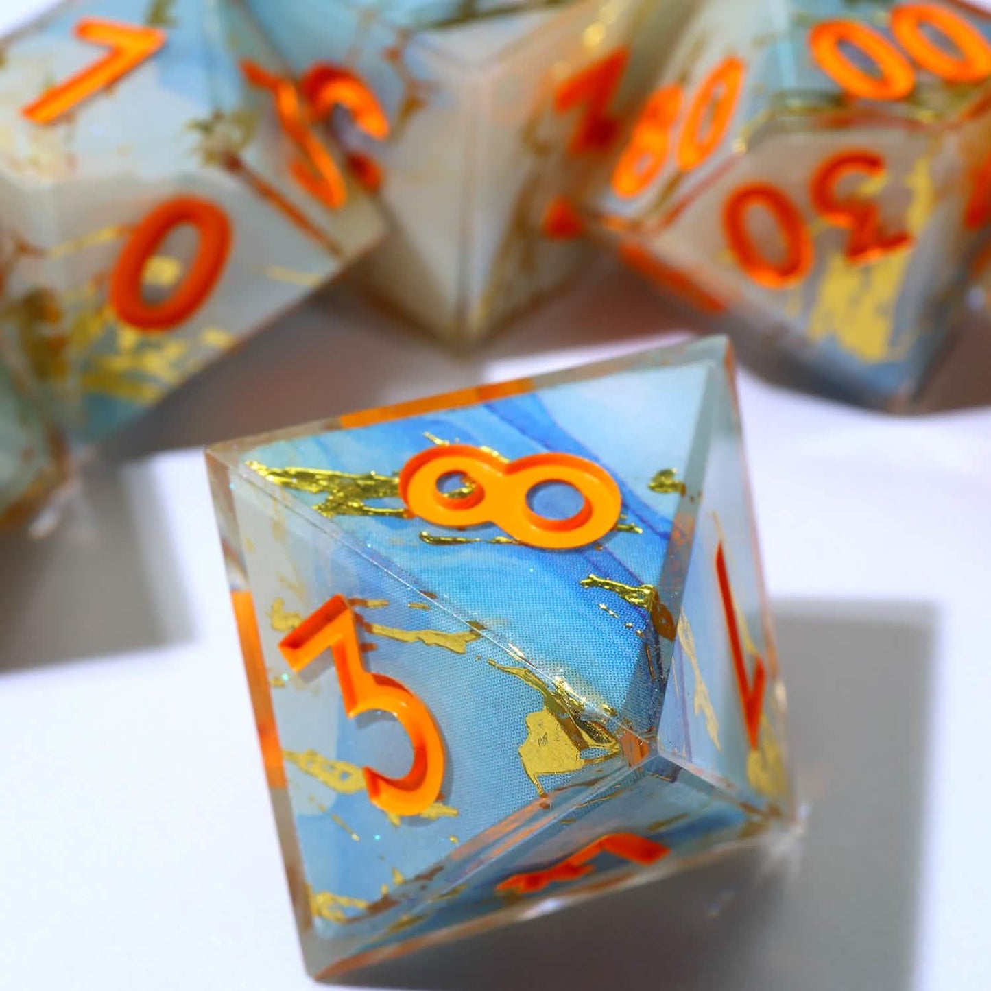 Divine Thunder | Sharp Edge Dice | Resin | 7 Piece Set