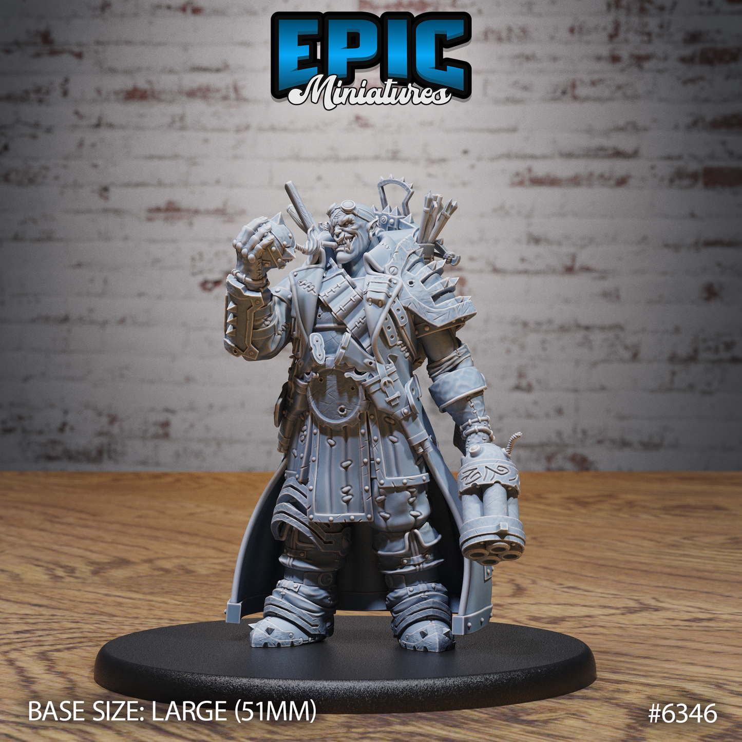 Ogre Gunslinger - Large DnD Scale - Resin Model - For tabletop gaming Rifts/DnD/Pathfinder/Etc
