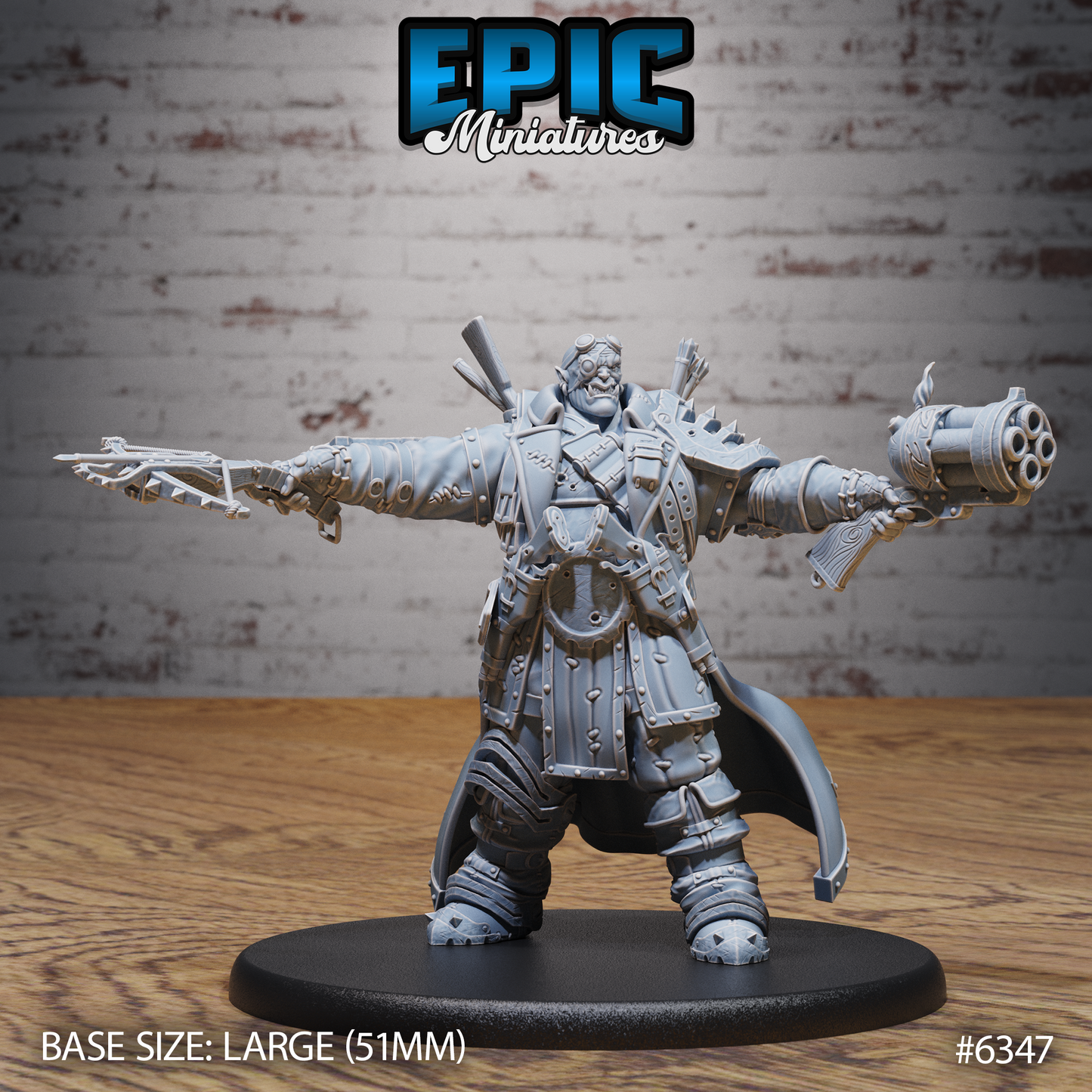 Ogre Gunslinger - Large DnD Scale - Resin Model - For tabletop gaming Rifts/DnD/Pathfinder/Etc