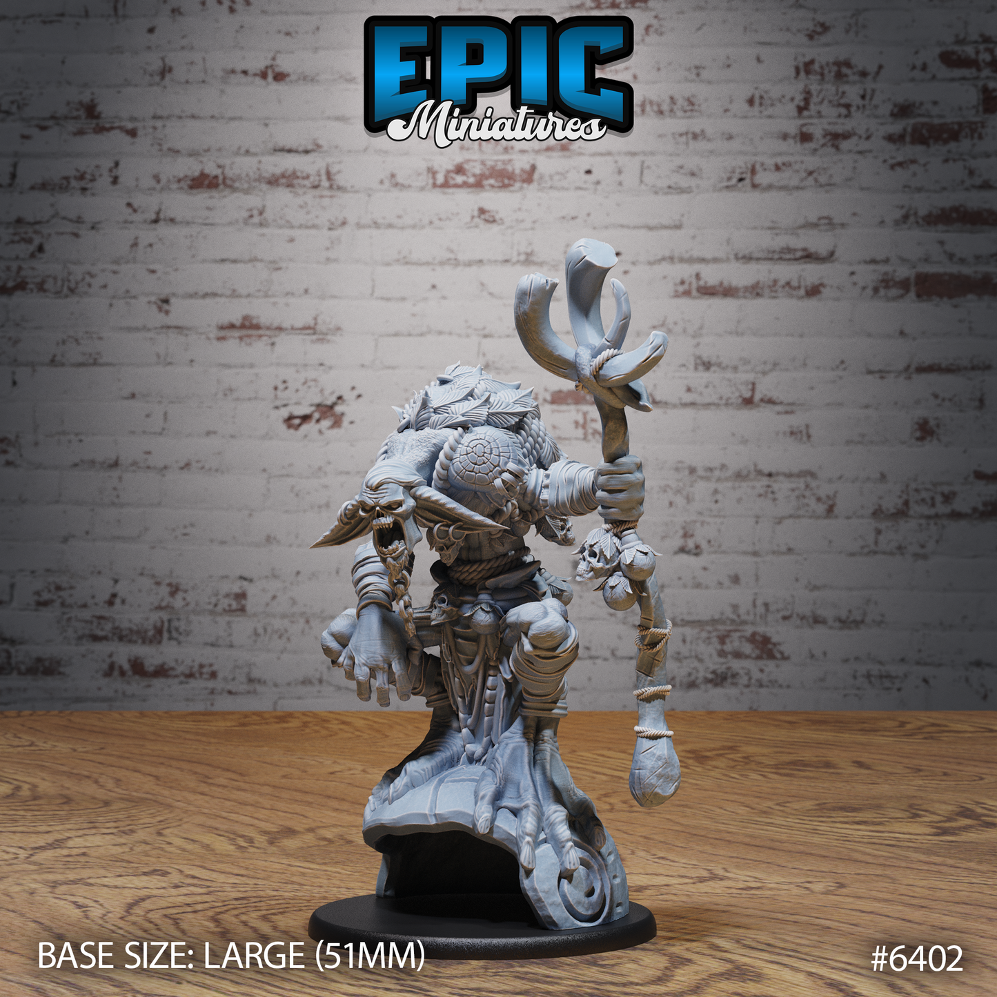 Troll Shaman - Large DnD Scale - Resin Model - For tabletop gaming Rifts/DnD/Pathfinder/Etc