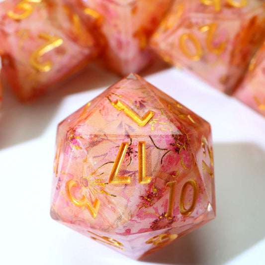Fey Blossom | Sharp Edge Dice | Resin | 7 Piece Set