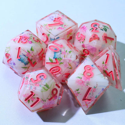 Fey Garden | Sharp Edge Dice | Resin | 7 Piece Set