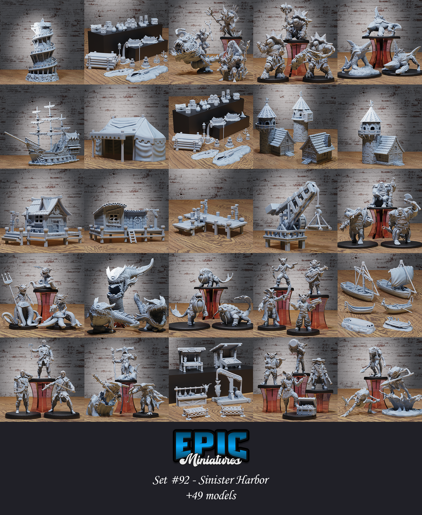 Sinister Harbour Terrain/Ships - Resin Models