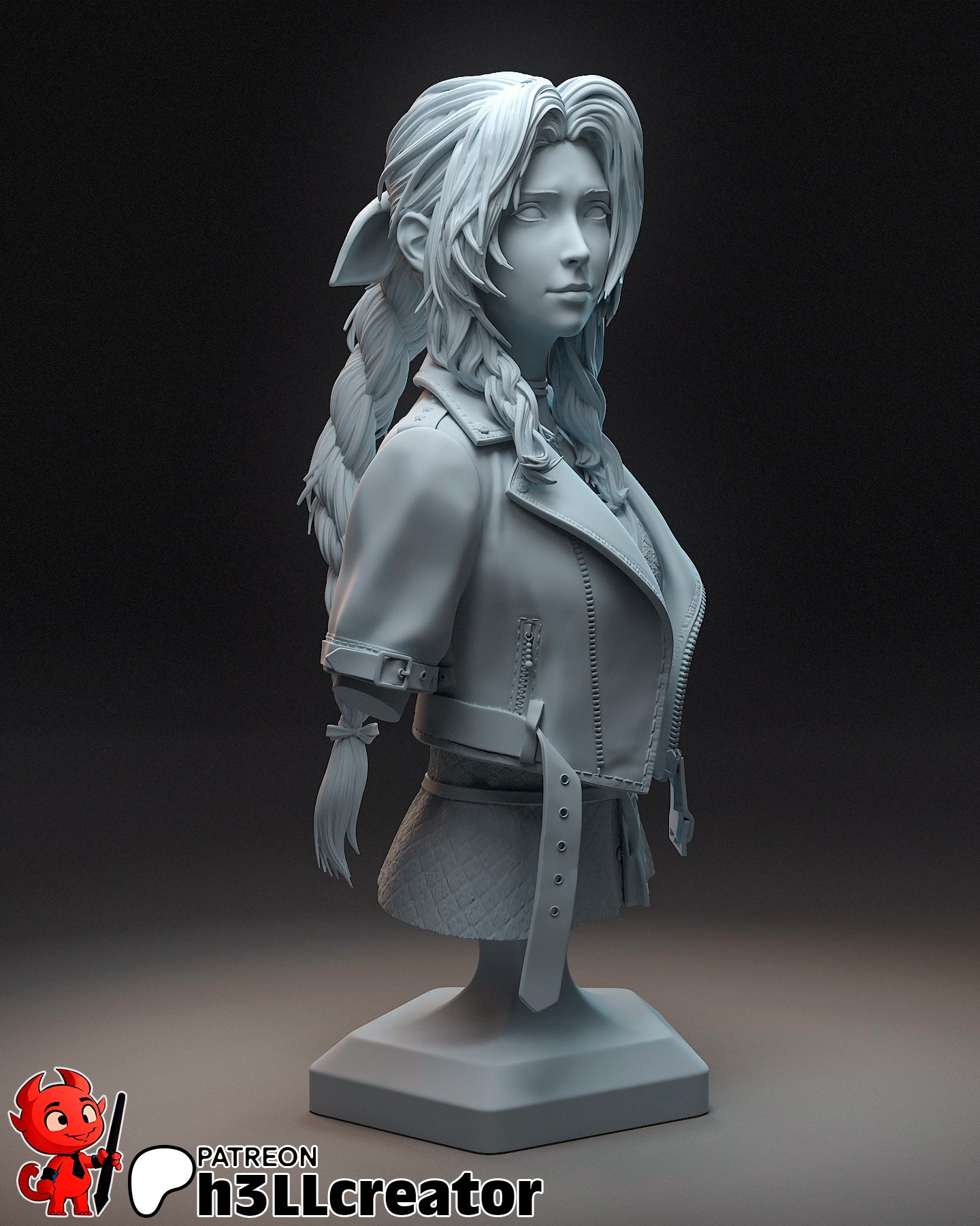 Aerith Gainsborough – Final Fantasy VII Inspired Sculpture | 3D Printed Resin Model | Unpainted or Hand-Painted