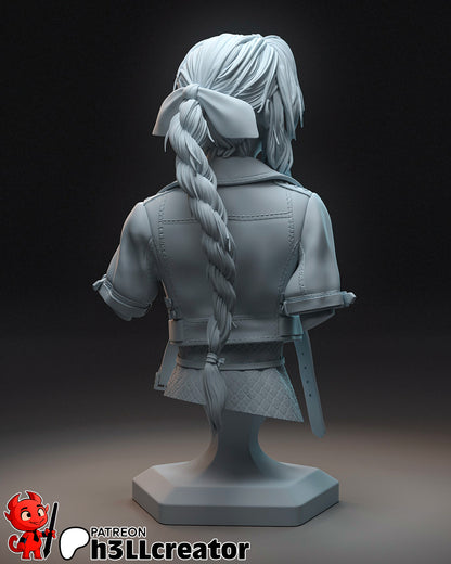Aerith Gainsborough – Final Fantasy VII Inspired Sculpture | 3D Printed Resin Model | Unpainted or Hand-Painted