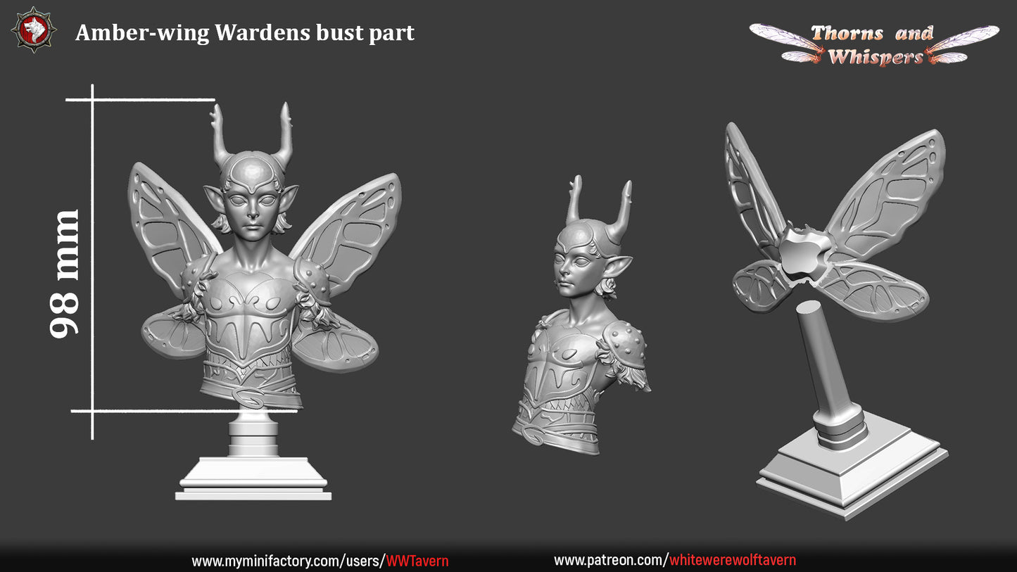 Amber Wing Warden Bust - Resin Bust based of Fantasy tabletop gaming / DnD/Pathfinder/Etc