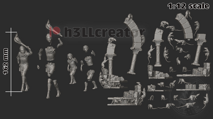 Amicia and Hugo | 3D Printed Resin Model | Unpainted or Hand-Painted
