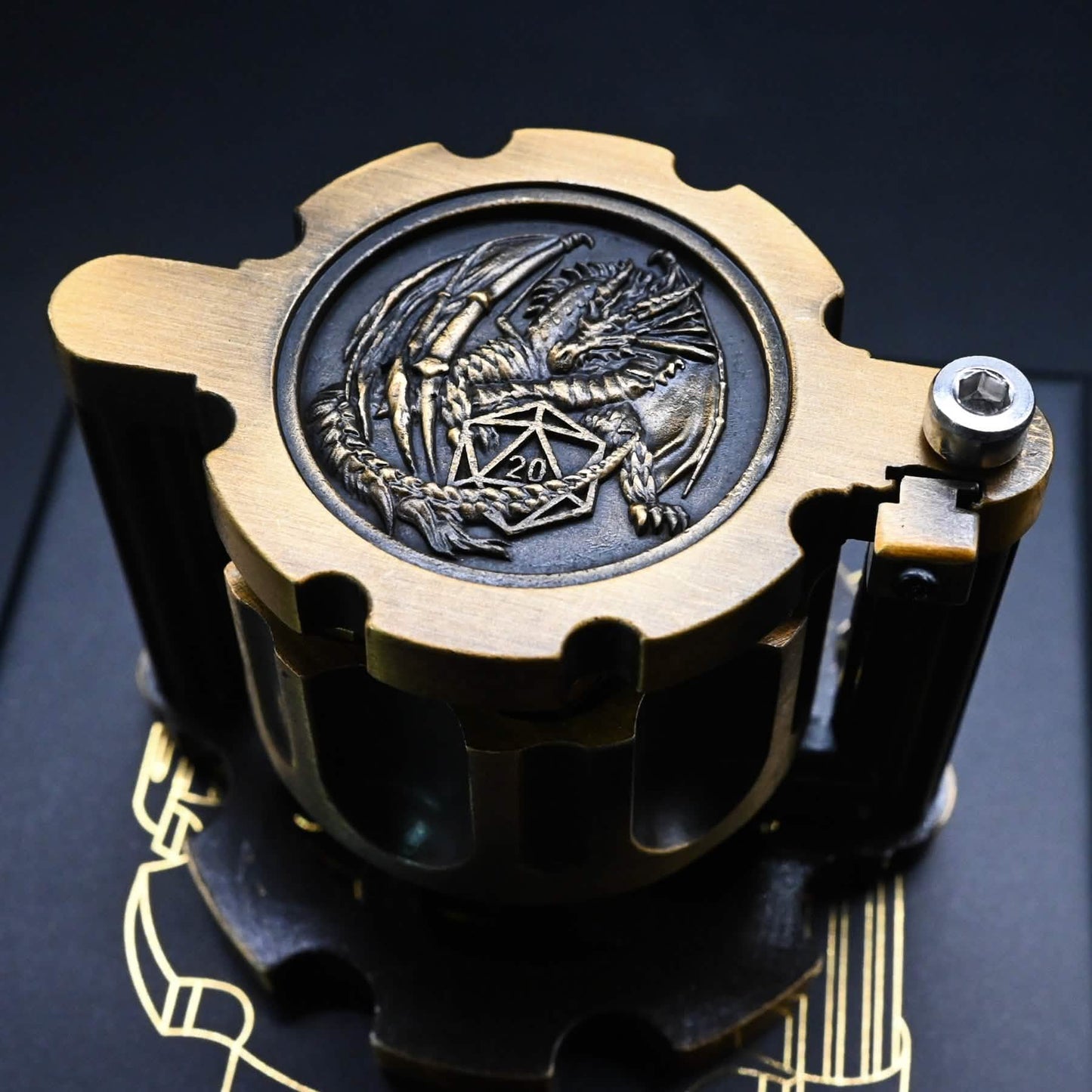 Hexchamber | Bullet Dice Set | Solid Metal | Ancient Gold