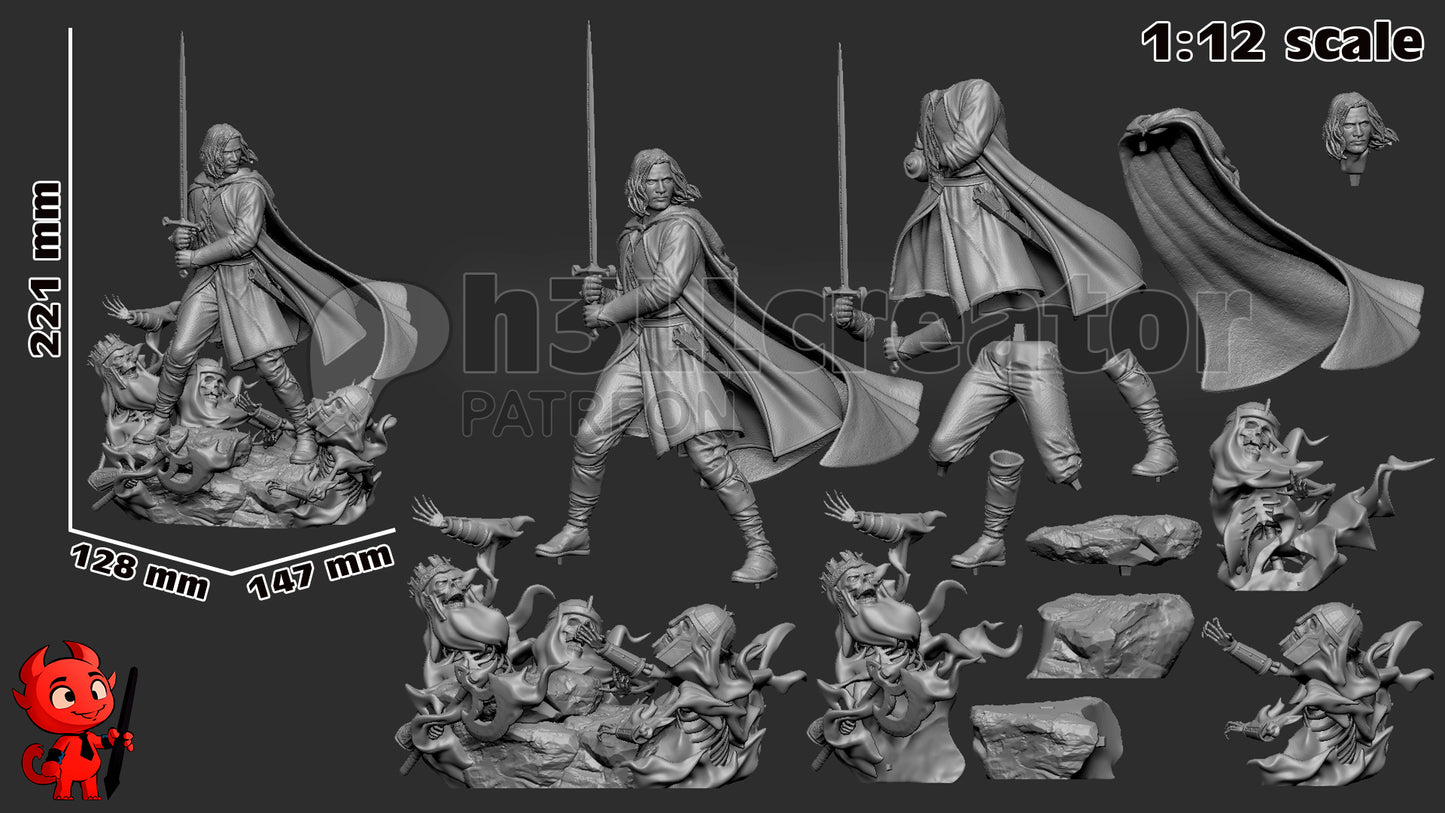 Aragorn | 3D Printed Resin Model | Unpainted or Hand-Painted