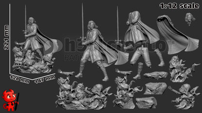 Aragorn | 3D Printed Resin Model | Unpainted or Hand-Painted